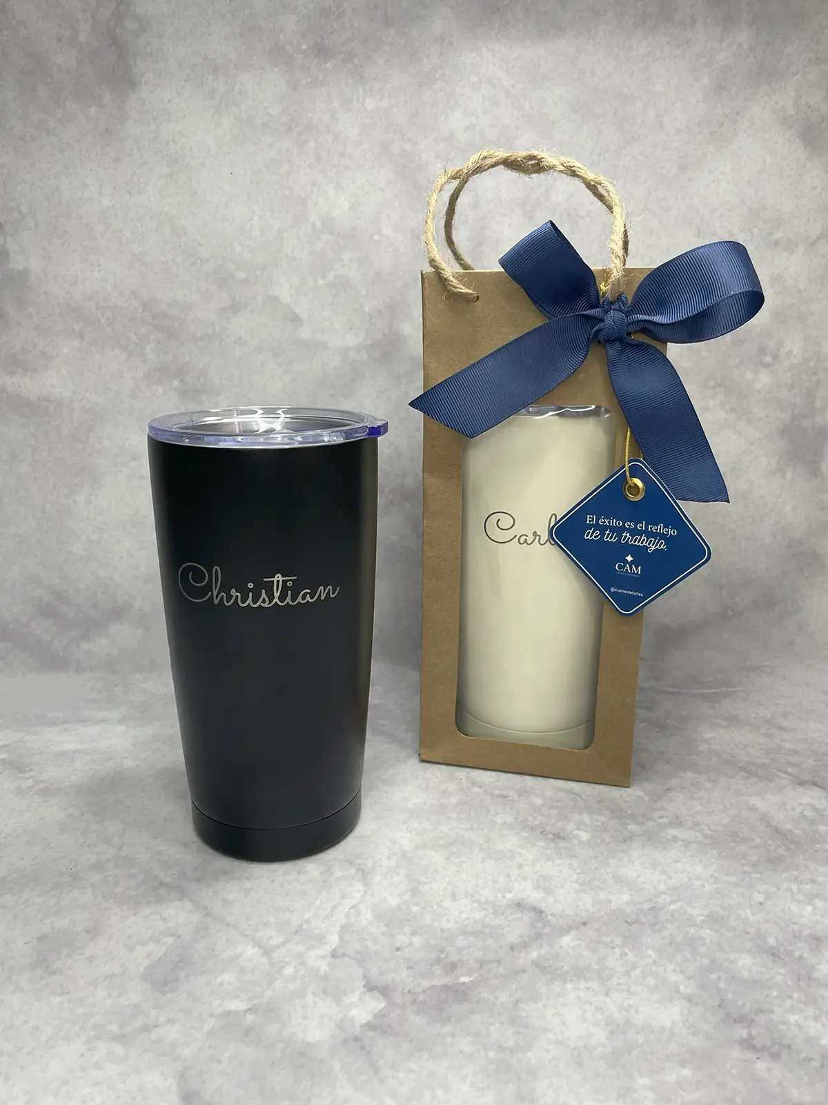 Regalo corporativo con vaso térmico grabado láser